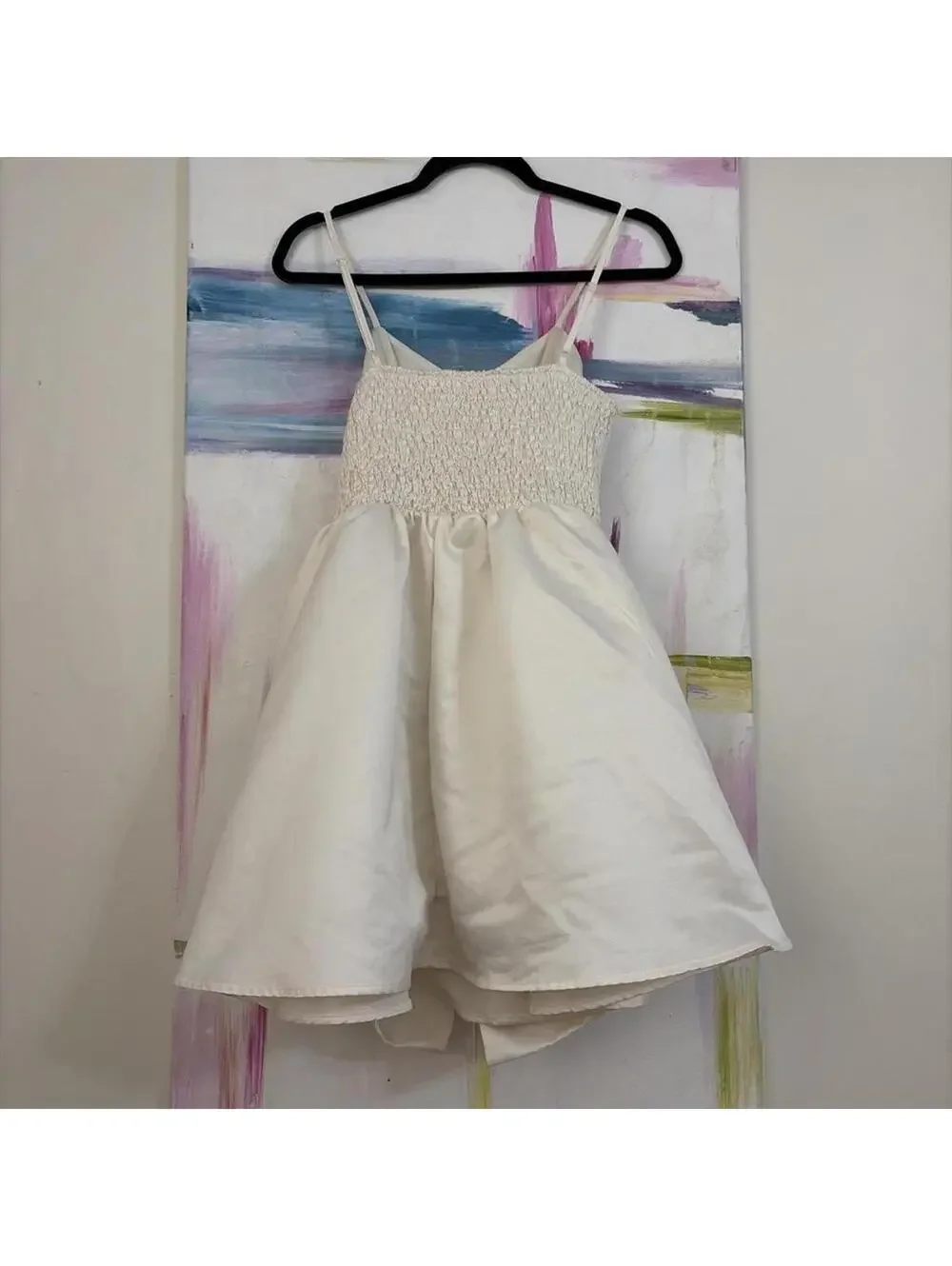 Women's Cream and White Dress - Picture 3 of 3